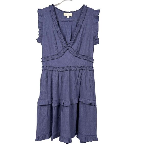 PINCH Dresses & Skirts - PINCH Women's Sleeveless V Neck Ruffle Mini Dress Blue Size Large